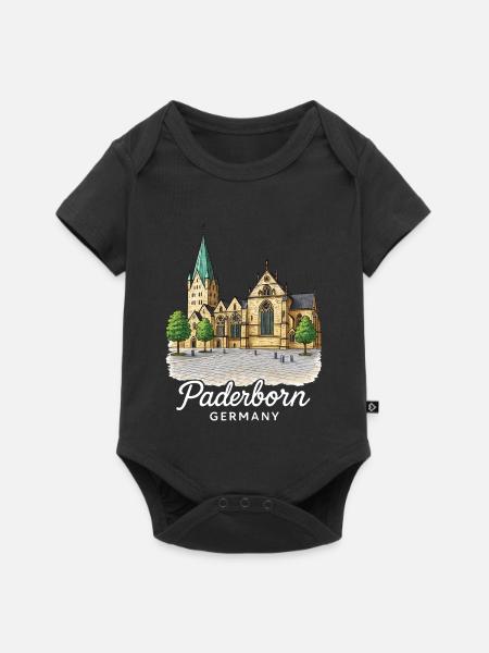 Paderborn - Baby Premium Kurzarmbody - Schwarz