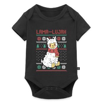Père Noël Lama Noël Noël - Body à manches courtes Premium Bébé - noir - Devant