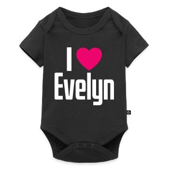 I Love Evelyn Pink Heart I Love Evelyn - Baby Premium short-sleeve bodysuit - black - Front