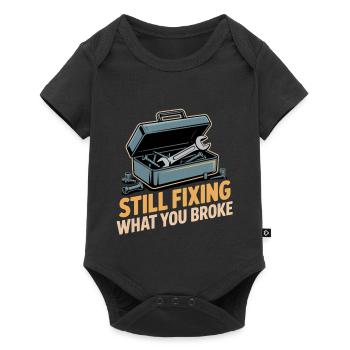 Handwerker Humor - Baby Premium Kurzarmbody - Schwarz - Vorne