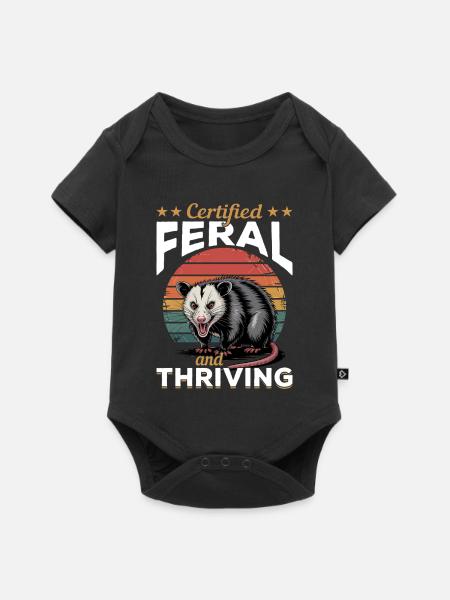 Funny Opossum - Baby Premium Kurzarmbody - Schwarz