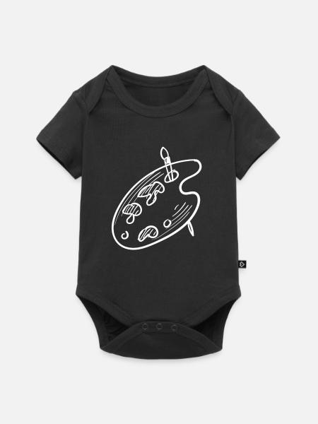 Pinselpalette Linien Künstler Farben - Baby Premium Kurzarmbody - Schwarz