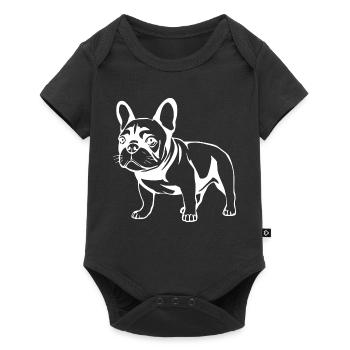 Bouledogue Français Chien Chiot Chien Bébé - Body à manches courtes Premium Bébé - noir - Devant