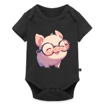 Pig Pig - Baby Premium short-sleeve bodysuit - black - Front