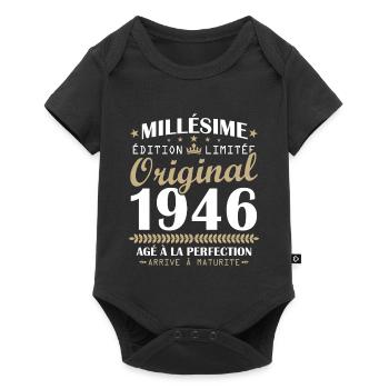 Vintage 1946 Original 80th Anniversary Gift - Baby Premium short-sleeve bodysuit - black - Front