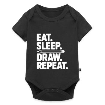 Eat. Sleep. Draw. Repeat. - Baby Premium short-sleeve bodysuit - black - Front