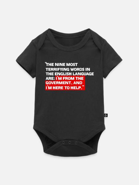 Ich bin von der Regierung - Baby Premium Kurzarmbody - Schwarz