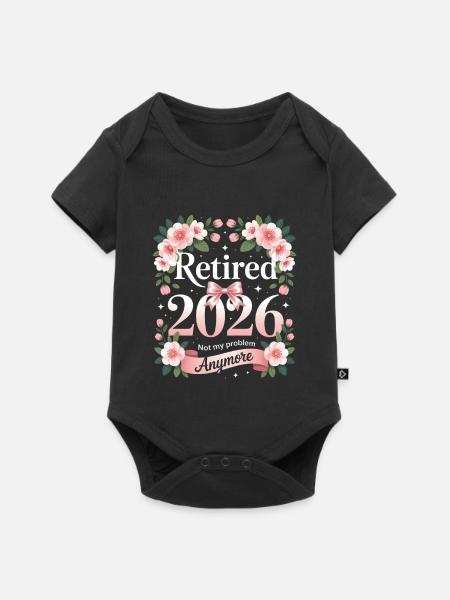 Ruhestand 2026 nicht mein Problem - Baby Premium Kurzarmbody - Schwarz