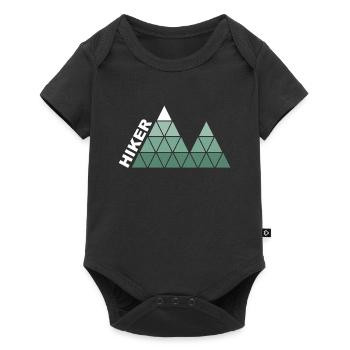 "Hiker" - Geometric Mountain Design - Baby Premium short-sleeve bodysuit - black - Front