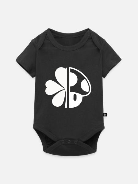  Glückssymbol Halb Kleeblatt Halb Pilz – - Baby Premium Kurzarmbody - Schwarz