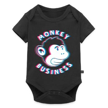 Monkey Business 3D - Affe Graffiti Urban Art - Baby Premium short-sleeve bodysuit - black - Front