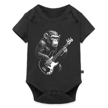 Chimp Bassist  - Baby Premium short-sleeve bodysuit - black - Front