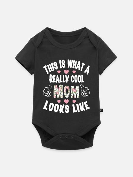 Mama - Baby Premium Kurzarmbody - Schwarz