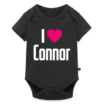 J’aime Connor Cœur Rose J’aime Connor - Body à manches courtes Premium Bébé - noir - Devant