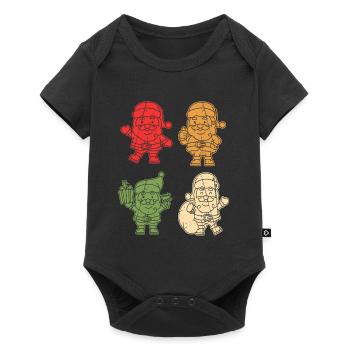 Santa Claus Christmas Tree Christmas - Baby Premium short-sleeve bodysuit - black - Front