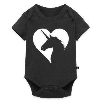 Cute Unicorn Magical - Baby Premium short-sleeve bodysuit - black - Front