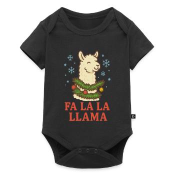 Funny Fa La La Llama Christmas Holiday Design - Baby Premium short-sleeve bodysuit - black - Front