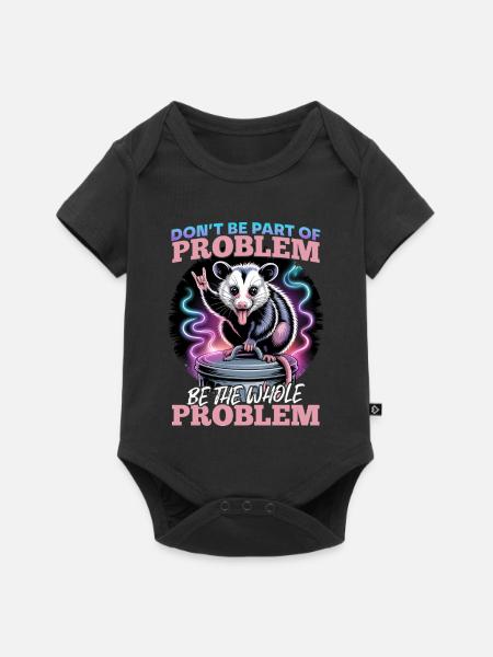 Funny Opossum - Baby Premium Kurzarmbody - Schwarz