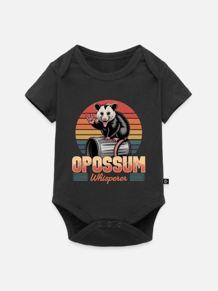 Funny Opossum - Baby Premium Kurzarmbody - Schwarz