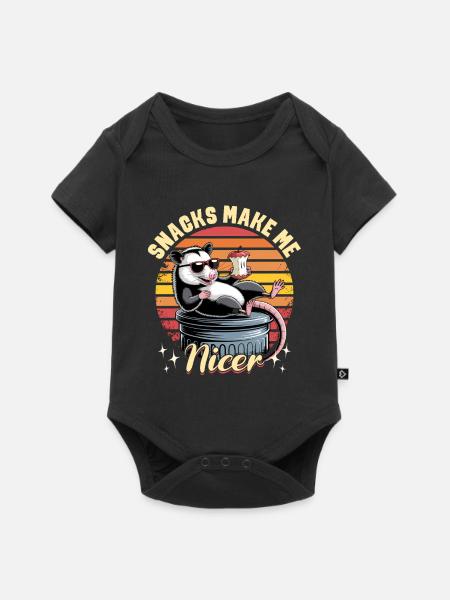 Funny Opossum - Baby Premium Kurzarmbody - Schwarz