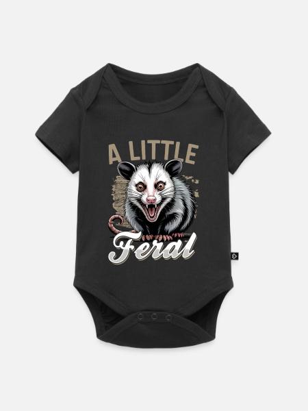 Funny Opossum - Baby Premium Kurzarmbody - Schwarz