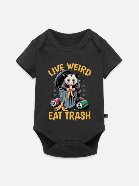 Funny Opossum - Baby Premium Kurzarmbody - Schwarz