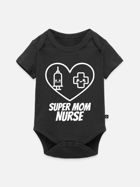 Super-Mama-Krankenschwester – Herzmedizin - Baby Premium Kurzarmbody - Schwarz