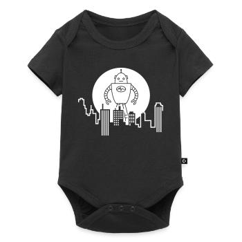 City Silhouette Robot: AI Meets Urban Design - Baby Premium short-sleeve bodysuit - black - Front
