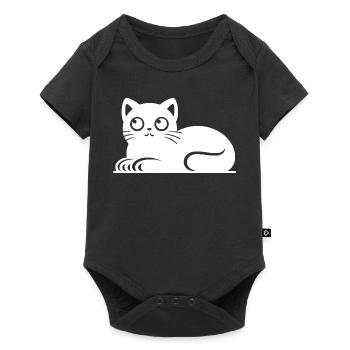 Dessin mignon de style tatouage de chat chat - Body à manches courtes Premium Bébé - noir - Devant