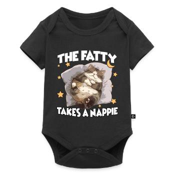 Cat Pajama Nightgown – Fun Cozy Sleep - Baby Premium short-sleeve bodysuit - black - Front