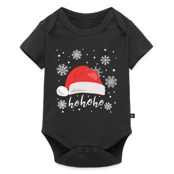 Weihnachtsmütze Ho ho ho Weihnachtsmann - Baby Premium Kurzarmbody - Schwarz - Vorne
