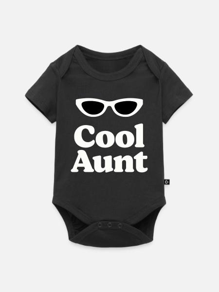 Cool Aunt Eyeglass-Logo - Baby Premium Kurzarmbody - Schwarz