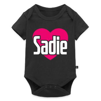 J’aime Sadie Coeur rose J’aime Sadie - Body à manches courtes Premium Bébé - noir - Devant