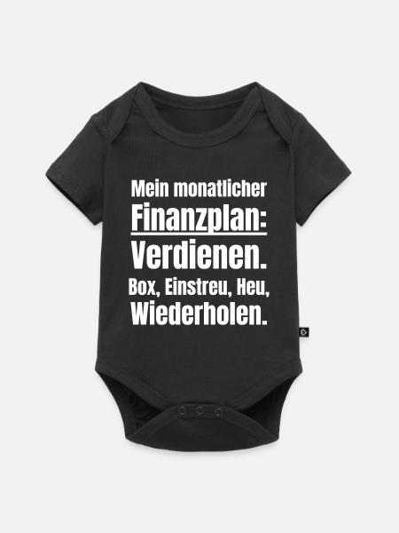 Finanzplan als Pferdebesitzerin - Baby Premium Kurzarmbody - Schwarz