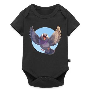 Tauben Taube - Baby Premium Kurzarmbody - Schwarz - Vorne
