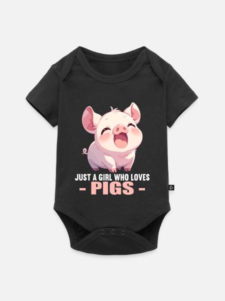 Schweine Schwein - Baby Premium Kurzarmbody - Schwarz