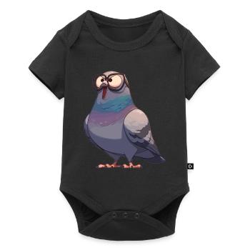 Tauben Taube - Baby Premium Kurzarmbody - Schwarz - Vorne
