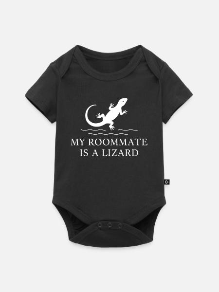 Mein Mitbewohner ist eine Echse - Baby Premium Kurzarmbody - Schwarz
