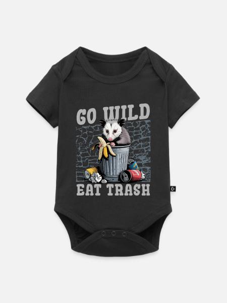 Funny Opossum - Baby Premium Kurzarmbody - Schwarz