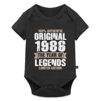 Original 1986 Vintage Vintage Anniversaire Rétro - Body à manches courtes Premium Bébé - noir - Devant