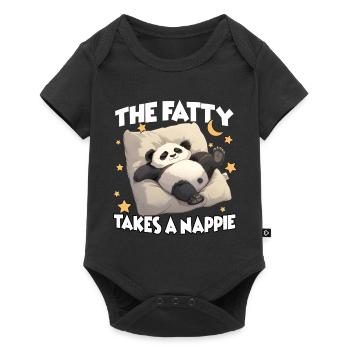 Un cadeau pour les paresseux et les amateurs de pandas - Body à manches courtes Premium Bébé - noir - Devant