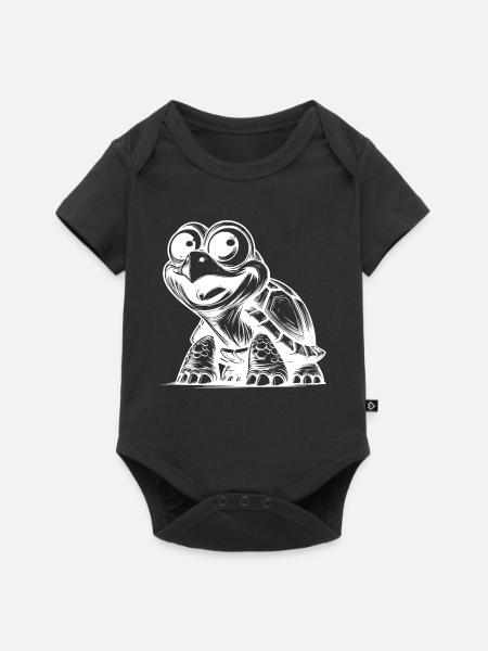 Baby Schildkröten mit großen Augen - Baby Premium Kurzarmbody - Schwarz