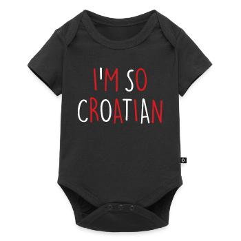 Croatia Kroatien - Baby Premium Kurzarmbody - Schwarz - Vorne