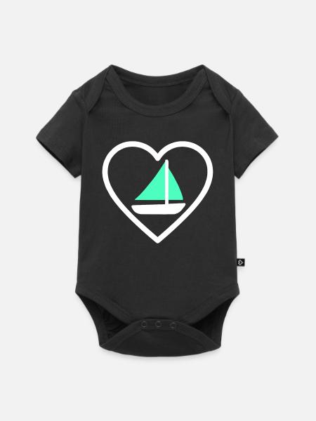 Heart Sailing – Design von Bootsliebhabern - Baby Premium Kurzarmbody - Schwarz