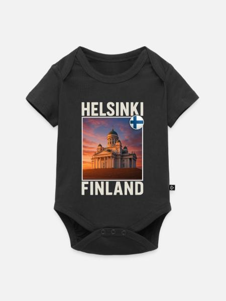 Helsinki - Baby Premium Kurzarmbody - Schwarz