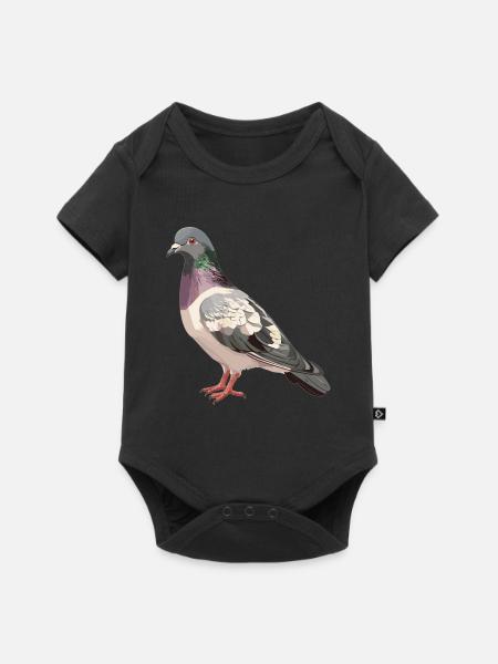 Tauben Taube - Baby Premium Kurzarmbody - Schwarz