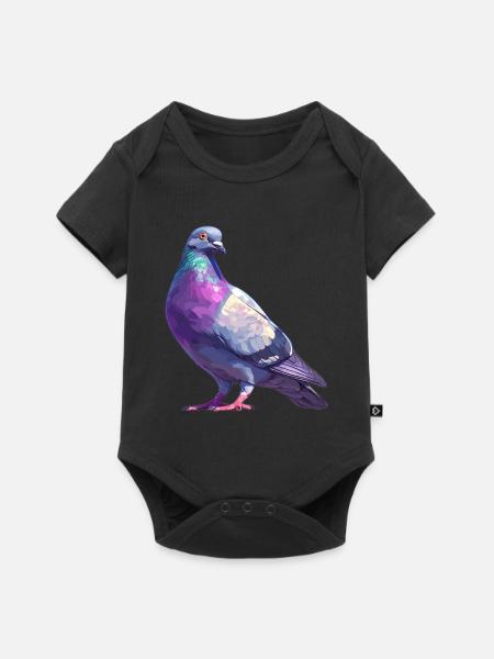 Tauben Taube - Baby Premium Kurzarmbody - Schwarz