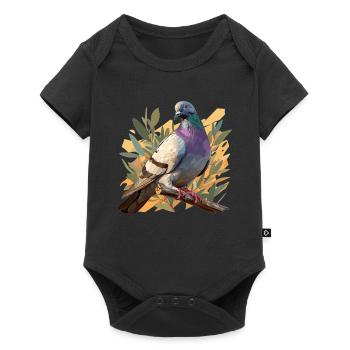 Tauben Taube - Baby Premium Kurzarmbody - Schwarz - Vorne