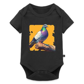 Tauben Taube - Baby Premium Kurzarmbody - Schwarz - Vorne
