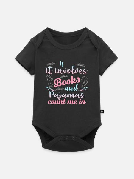 Bücher & Pyjamas Pastell-Design - Baby Premium Kurzarmbody - Schwarz